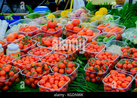 Mercato di Campo de' Fiori al centro di Roma vicino a piazza Navona, Roma , Italia Foto Stock