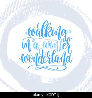 Meraviglie invernali scritte a mano poster di vacanze Illustrazione Vettoriale
