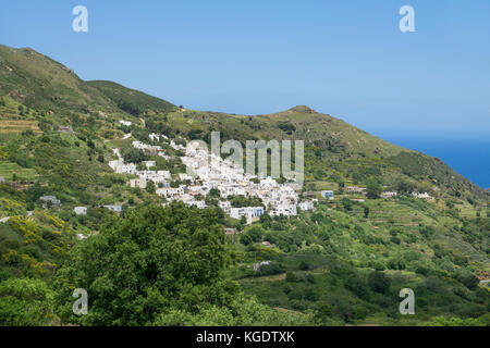 Villaggio di montagna a nord di Naxos, Cicladi Grecia, Mare Mediterraneo, Europa Foto Stock