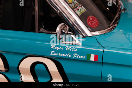 Vista ravvicinata di una vettura da corsa Mercury Comet Cyclone del 1964, guidata da Emanuele Pirro e Roger Wills, in mostra al Regents Street Motor Show 2017. Foto Stock