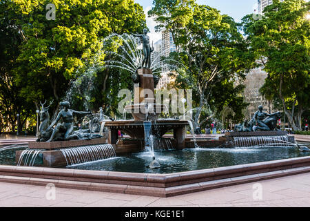 La J. F. Archibald Memorial Fountain, Hyde Park, Sydney Foto Stock