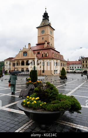 Brasov, Romania. Piazza Principale Foto Stock