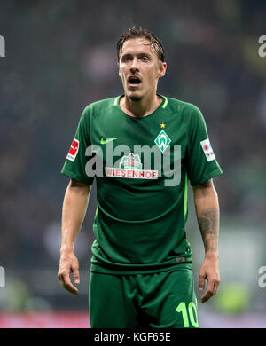 Francoforte, Germania. 3 novembre 2017. Max Kruse di Brema durante la partita di calcio della Bundesliga tra Eintracht Frankfurt e Werder Brema nella Commerzbank Arena di Francoforte, Germania, il 3 novembre 2017. - NESSUN SERVIZIO DI TELECOMUNICAZIONE · crediti: Thomas Eisenhuth/dpa-Zentralbild/ZB/dpa/Alamy Live News Foto Stock