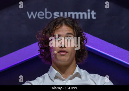 Lisbona, Portogallo. 07 novembre 2017. Portiere per Sport Lisboa e Benfica, Mile Svilar nel Web Summit 2017, a Lisbona, Portogallo Credit: Alexandre de Sousa/Alamy Live News Foto Stock