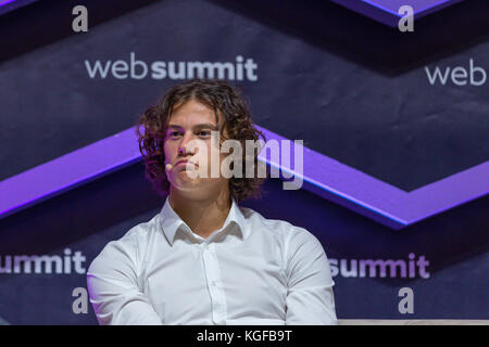 Lisbona, Portogallo. 07 novembre 2017. Portiere per Sport Lisboa e Benfica, Mile Svilar nel Web Summit 2017, a Lisbona, Portogallo Credit: Alexandre de Sousa/Alamy Live News Foto Stock