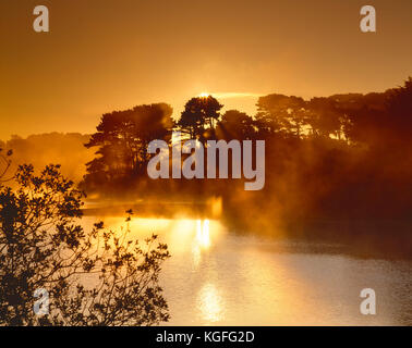 Isole del Canale. Guernsey. San Salvatore. Serbatoio di sunrise. Foto Stock