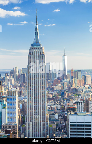 Stati Uniti New York new york New York skyline skyline di manhattan Empire State building mahattan midtown new york city stato di New York Stati Uniti d'America Foto Stock