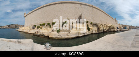 Fort st. angelo in malta. parete nord-occidentale Foto Stock