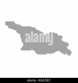 Paese Georgia mappa fatta da abstract halftone pattern a punti Illustrazione Vettoriale