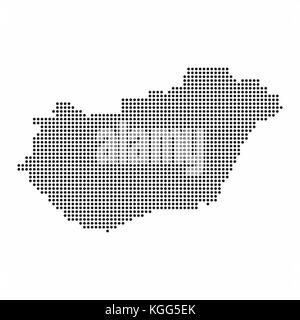 Ungheria paese mappa fatta da abstract halftone pattern a punti Illustrazione Vettoriale