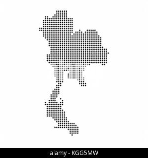 Thailandia mappa fatta da abstract halftone pattern a punti Illustrazione Vettoriale