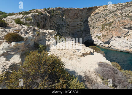 Scogliere di malta. Vicino a Blue Grotto Foto Stock