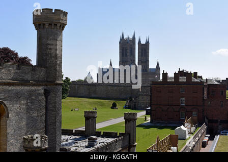 Lincoln Castle e motivi seguenti lavori di rinnovo Foto Stock