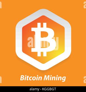 Bitcoin mining valuta digitale Illustrazione Vettoriale