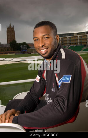 Cricketer keiron pollard at somerset ccc, taunton. 8/7/11 Foto Stock