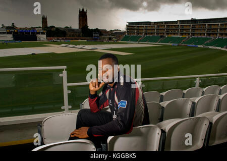 Cricketer keiron pollard at somerset ccc, taunton. 8/7/11 Foto Stock