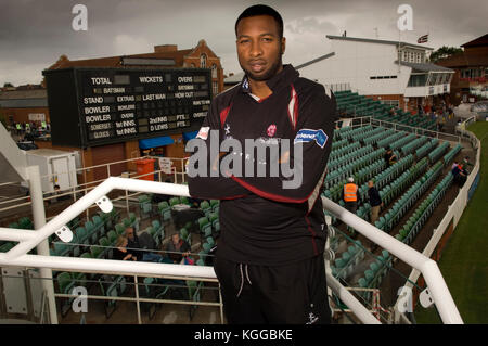 Cricketer keiron pollard at somerset ccc, taunton. 8/7/11 Foto Stock