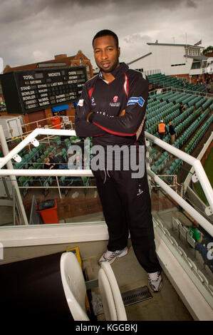 Cricketer keiron pollard at somerset ccc, taunton. 8/7/11 Foto Stock