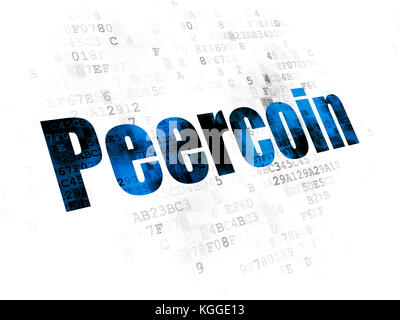 Concetto blockchain: peercoin su sfondo digitale Foto Stock