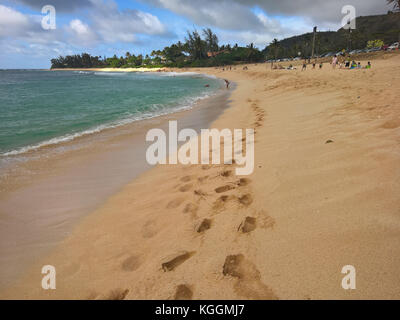 Sunset beach sulla sponda nord, Oahu, Hawaii Foto Stock