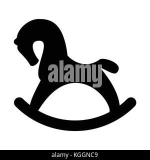 Illustrazione Vettoriale silhouette giocattolo cavallo a dondolo icona Illustrazione Vettoriale