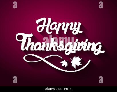 Ringraziamento biglietto di auguri con 'happy thanksgiving' caratteri di testo illustrazione vettoriale. Illustrazione Vettoriale