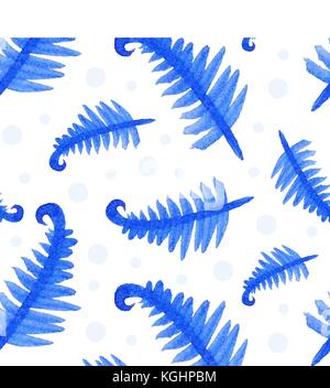 Vettore di piume acquerello perfetta configurazione di sfondo - frammento di ripetizione è raggruppati all'interno di file vettoriale e pronto per l'uso Illustrazione Vettoriale