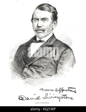 Incisione, Dr David Livingstone, 1813-1873 Foto Stock