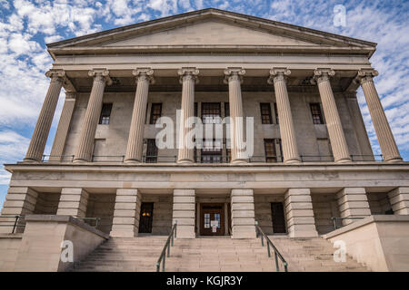 Facciata del Tennessee State Capital building a Nashville, nel Tennessee Foto Stock