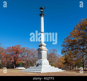 Iowa monumento, Shiloh National Military Park, Tennessee, Stati Uniti d'America Foto Stock