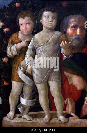 La Sacra famiglia con San Giovanni 1500 Andrea Mantegna 1430/1 - 1506 Padova Italia Italiano, Foto Stock