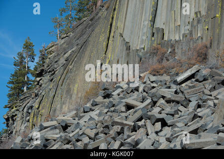 Devils postpile, basalto, colonne di basalto, monumento nazionale, mammoth mountain, Mammoth Lakes, CA, Stati Uniti d'America Foto Stock