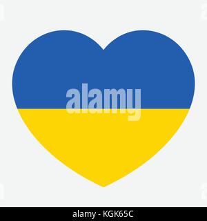 Ucraina bandiera nel cuore, ucraino bandiera, illustrazione vettoriale. Illustrazione Vettoriale