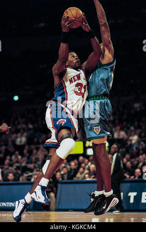 Patrick Ewing in lizza per l'NBA new york knicks Foto Stock