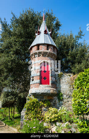 Historic Colombier o colomba-cote, La Seigneurie giardini, Sark Isola, Isole del Canale, Gran Bretagna Foto Stock