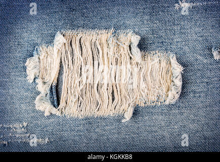 Strisce blu a trama usato jeans denim di lino sfondo vintage Foto Stock