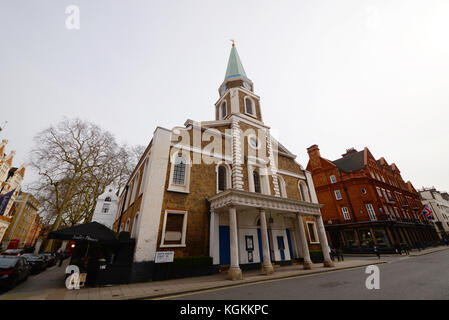 Grosvenor Chapel, South Audley Chapel In South Audley Street, Mayfair, City Of Westminster, Londra. Usato dalle Forze armate americane durante la guerra Foto Stock