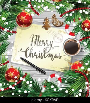 Design natale su legno Illustrazione Vettoriale