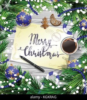 Design natale su legno Illustrazione Vettoriale
