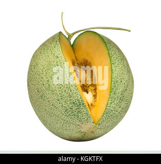 Melone fette di melone isolati su sfondo bianco Foto Stock