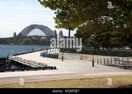 Sydney Harbour Bridge da pyrmont park darling isola pyrmont sydney New South Wales AUSTRALIA Foto Stock