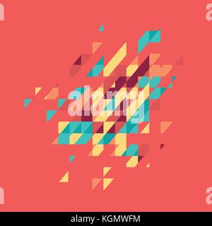Abstract colorato tema geometrico. appartamento moderno mosaico. busines tema per la vostra presentazione su sfondo rosso Illustrazione Vettoriale