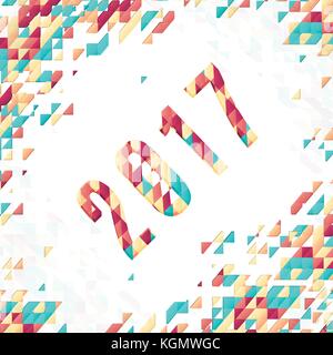 Abstract tema geometrico con 2017 iscrizione. appartamento moderno mosaico. Anno nuovo tema busines Illustrazione Vettoriale