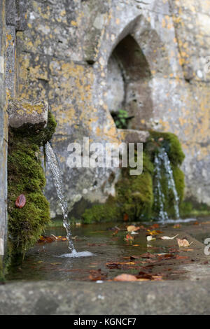 Severn pozzetti in autunno nel villaggio di Bisley, Cotswolds, Gloucestershire, Inghilterra Foto Stock