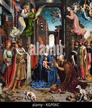 Adorazione dei Magi 1510-15, Jan Gossaert 1510 Jan Gossaert (Jean Gossart) 1478 - 1532 pittore dai Paesi Bassi (Jan Mabuse ) Belgio fiammingo Paesi Bassi Foto Stock