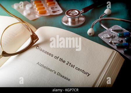 Aprire il libro delle malattie del secolo XXI, immagine concettuale Foto Stock