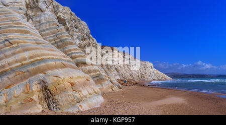 Le colorate scogliere di Eraclea Minoa: Riserva di Platani (Agrigento, Italia) Foto Stock