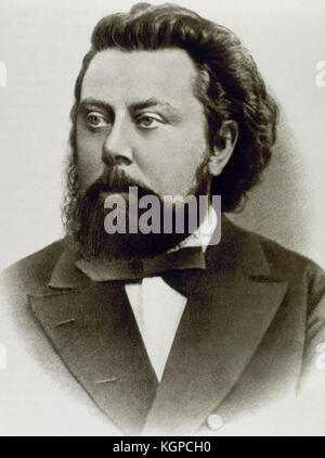 Modest MUSSORGSKY (1839-1881). Il compositore russo. ritratto. la fotografia. Foto Stock