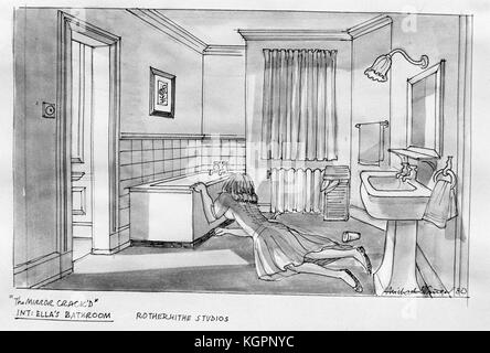 Lo specchio Crack'd (1980) Produzione bozzetti data: 1980 Foto Stock