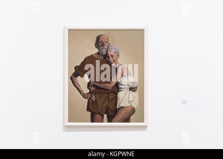 LOS ANGELES, CA - 5 febbraio 2017: John Currin, Skinny Woman in the Broad Museum. Il Broad è un museo d'arte contemporanea nel centro di Los Foto Stock